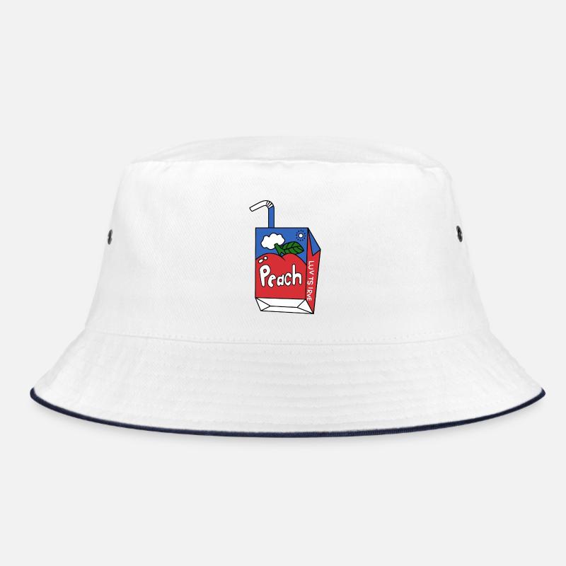 Peach Graphic Peachy - Bucket Hat - white/navy