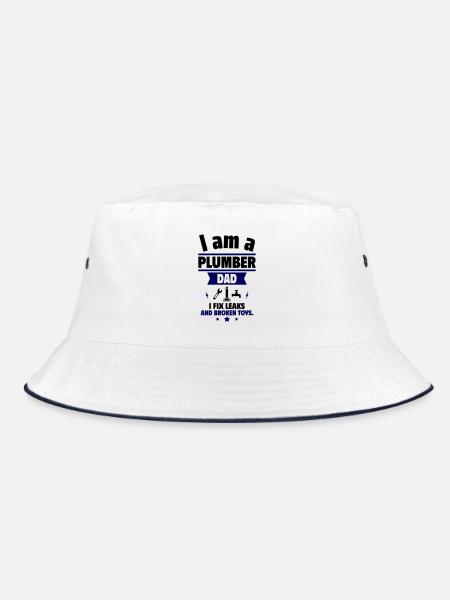 Dad Plumber,Gift for Father's Day - Bucket Hat - white/navy - Front