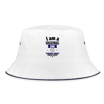 I'm a volleyball dad: powerful smash, tender - Bucket Hat - white/navy - Front