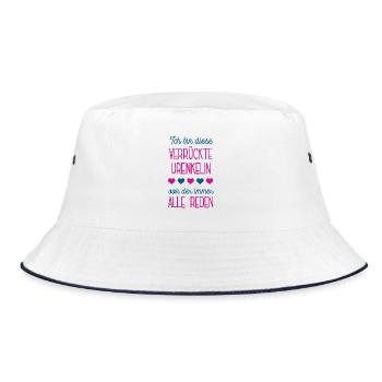 Ich Bin Die Verrückte Urenkelin Enkelkind Ur-Enkel - Bucket Hat - Weiß/Navy - Vorne