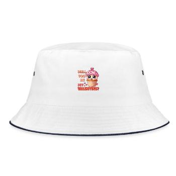 Cupcake - Will you be my Valentine - Bucket Hat - white/navy - Front