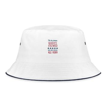 Ich Bin Dieser Verrückte Stiefvater Bonus Papa Dad - Bucket Hat - Weiß/Navy - Vorne