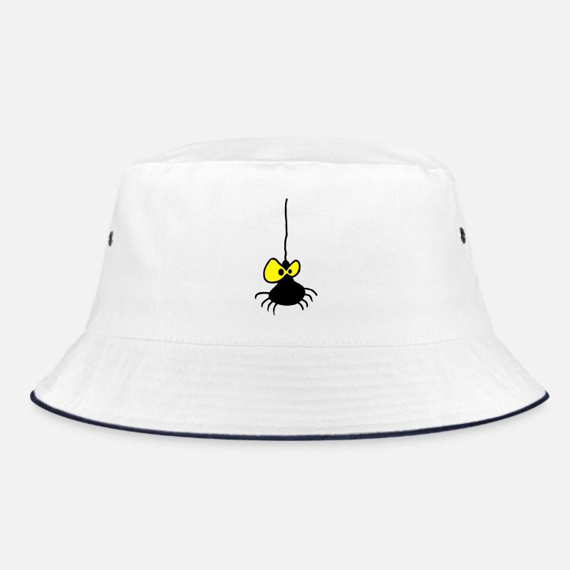 Grumpy Spider Zweifarbiges Design - Bucket Hat - Weiß/Navy
