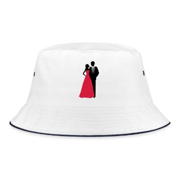 Couples de mariage, jeune mariée, marié - Bob - blanc/marine - Devant