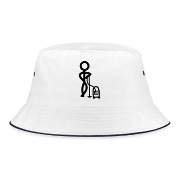 Stickman Clean - Bucket Hat - Weiß/Navy - Vorne