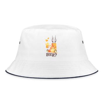 OURS? - Tente de bière Ours Design shirt - Bob - blanc/marine - Devant