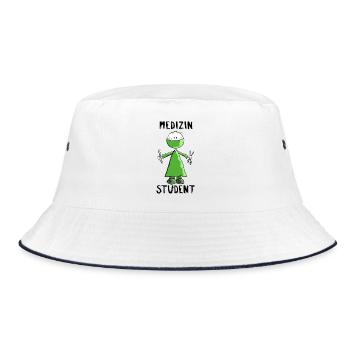 Medizin Student Strichmännchen - Chirurgie - Fun - Bucket Hat - Weiß/Navy - Vorne