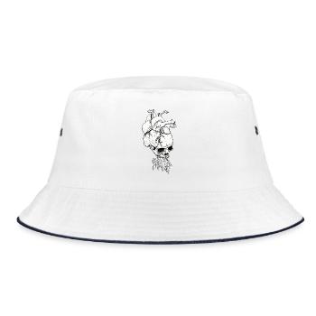 headache heartache - Bucket Hat - white/navy - Front