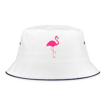Flamingo - animal design - Bucket Hat - white/navy - Front