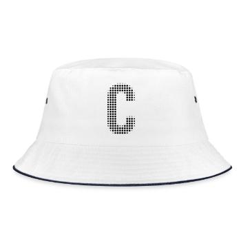C Buchstabe Punkte Raster - Bucket Hat - Weiß/Navy - Vorne