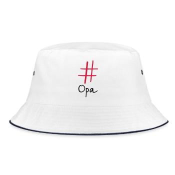 #Opa Hashtag Social Media I Gift idea for grandpa - Bucket Hat - white/navy - Front