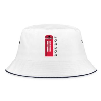 Phone Box London - Bucket Hat - Weiß/Navy - Vorne