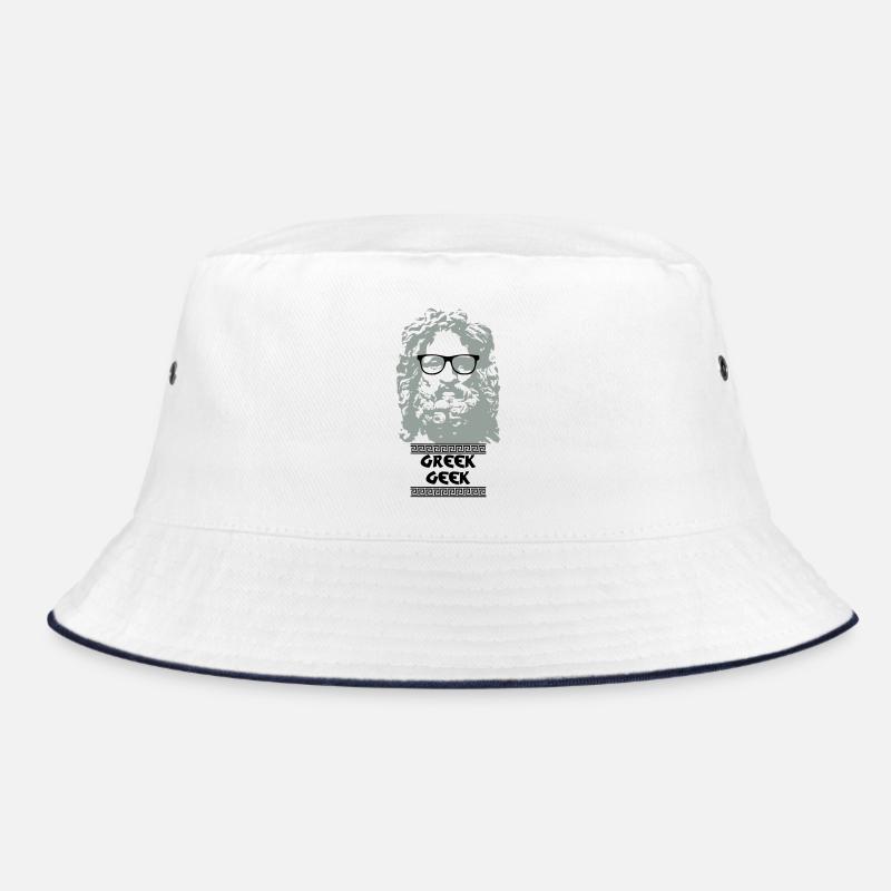 Greek Geek - Bucket Hat - Weiß/Navy
