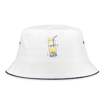 Zitronen Limonade Sommer Limo - Bucket Hat - white/navy - Front