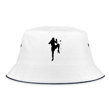 Kickboxen - Bucket Hat - Weiß/Navy - Vorne