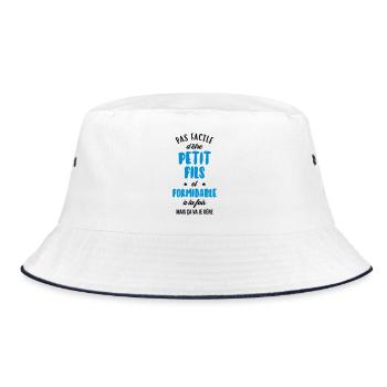 Petit Fils Enfant Bébé Famille Naissance Noël - Bucket Hat - white/navy - Front