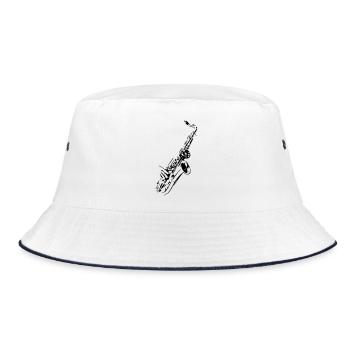 Saxophone instrument de musique musicien orchestre cor * - Bob - blanc/marine - Devant