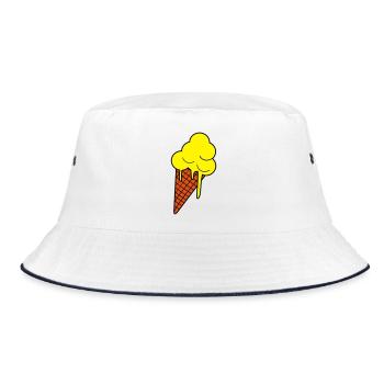 Schmelzendes Eis  Pop Art - Bucket Hat - white/navy - Front