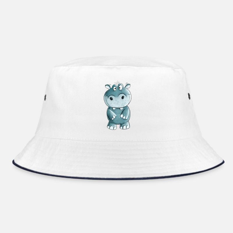 Blaues Nilpferd I Wildtiere Comic Bucket Hat