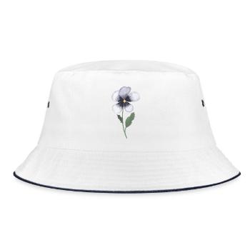 Pansy Violet - Bucket Hat - white/navy - Front