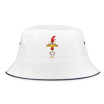 Expressive cartoon with big eyes - Bucket Hat - white/navy - Front
