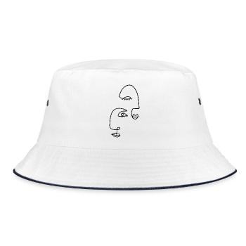 Line drawings abstract - Bucket Hat - white/navy - Front