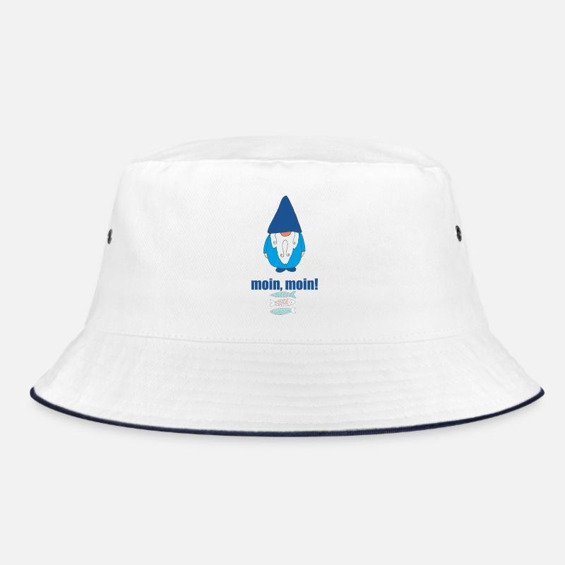 gartenzwerg moin - Bucket Hat - Weiß/Navy