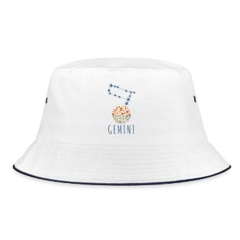 The constellation of Gemini - Bucket Hat - white/navy - Front