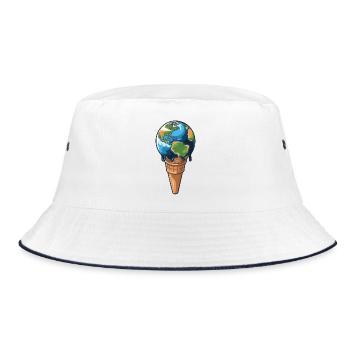 The earth is melting - Bucket Hat - white/navy - Front