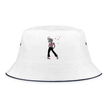 Junges Mädchen - Bucket Hat - Weiß/Navy - Vorne