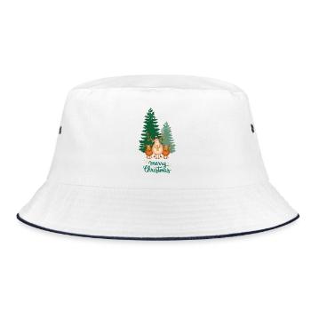 Rentierfamilie Weihnachtsszene - Bucket Hat - Weiß/Navy - Vorne