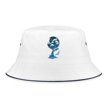 Mystical Fantasy Tree in the Moonlight - Bucket Hat - white/navy - Front
