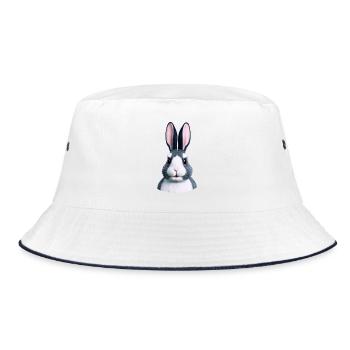 Rabbit - Not only at Easter - Bucket Hat - white/navy - Front