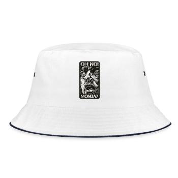 Oh no! Monday - Bucket Hat - white/navy - Front