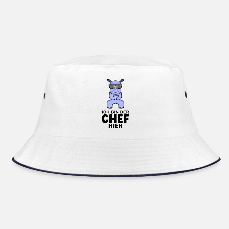 Chef Spruch mit Nashorn Motiv Bucket Hat