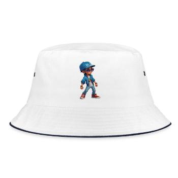Jeune adolescent cool - Bob - blanc/marine - Devant