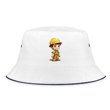 Builder - Bucket Hat - white/navy - Front