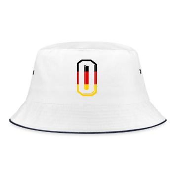 Nummer 0 Deutschland Trikot Zahl 0 Jahre - Bucket Hat - Weiß/Navy - Vorne