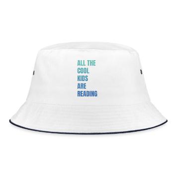 Alle Coolen Kids Lesen Lehrer - Bucket Hat - Weiß/Navy - Vorne