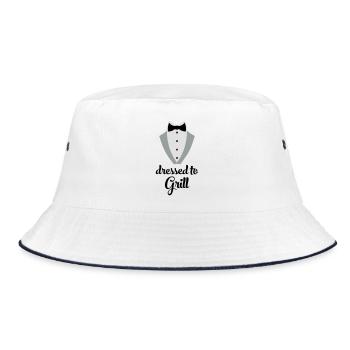 Funny cooking apron for men - Bucket Hat - white/navy - Front