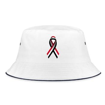 Frieden in Syrien Schleife - Flagge für Freiheit - Bucket Hat - Weiß/Navy - Vorne