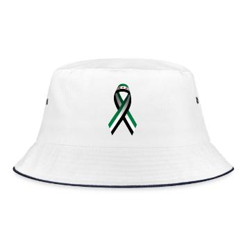 Frieden für Syrien - Friedensschleife - Bucket Hat - Weiß/Navy - Vorne