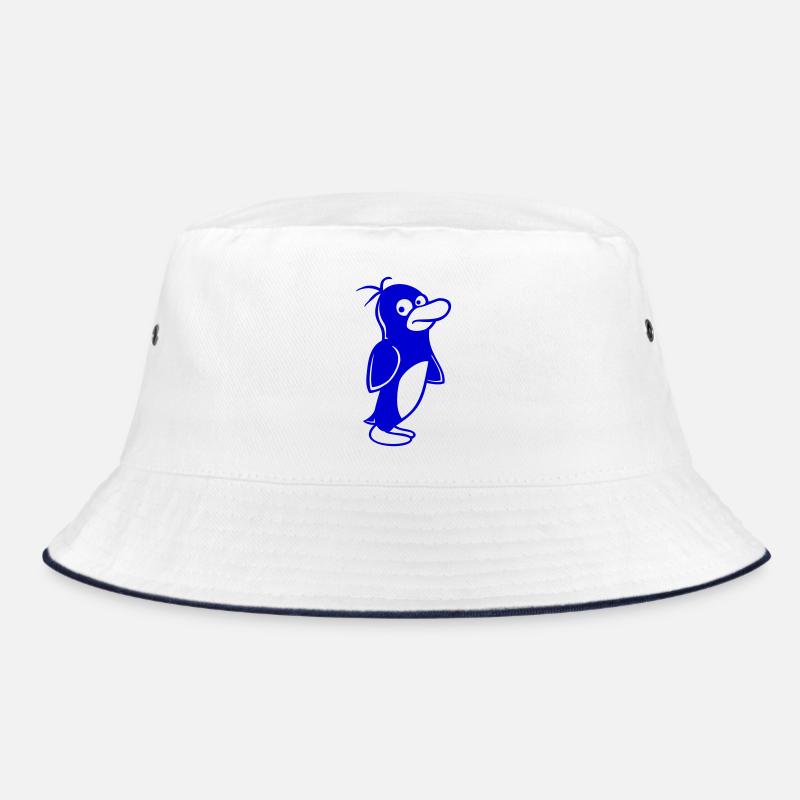Penguin looks funny cautiously to the side Bucket Hat