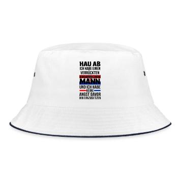 Kroaten Kroate Kroatin Hrvatska Kroatien - Bucket Hat - Weiß/Navy - Vorne