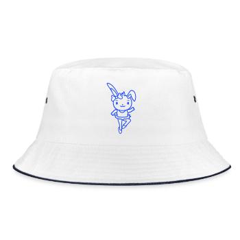 Hase Tutu Ballerina Pirouette drehen Mädchen Frau - Bucket Hat - Weiß/Navy - Vorne