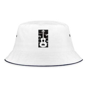 Ukulele meets geometry black - Bucket Hat - Weiß/Navy - Vorne
