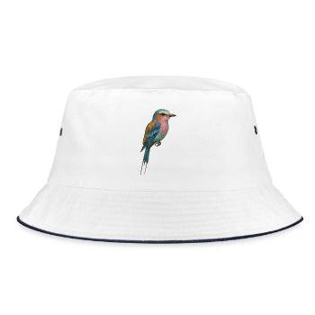 Lilac Bird – tropical & dreamlike - Bucket Hat - white/navy - Front