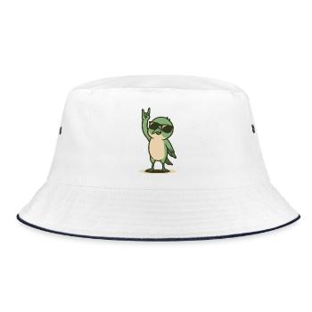 Rockin’ Kolibriküken - Bucket Hat - Weiß/Navy - Vorne