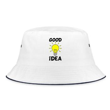 The good idea - Bucket Hat - white/navy - Front