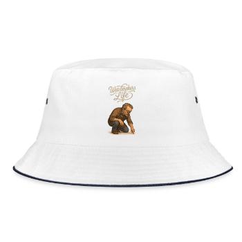 Watchmakers Life This is how hard a watchmaker lives - Bucket Hat - white/navy - Front